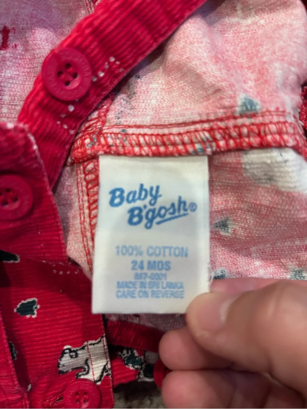 OshKosh B'gosh Red Corduroy Arctic Overalls
